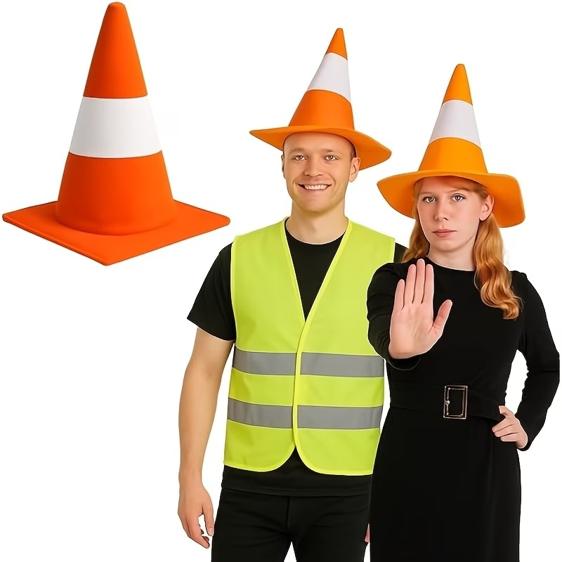 Party Hat Cone - Katlanabilir Trafik Konisi Temalı Şapka Eğlenceli