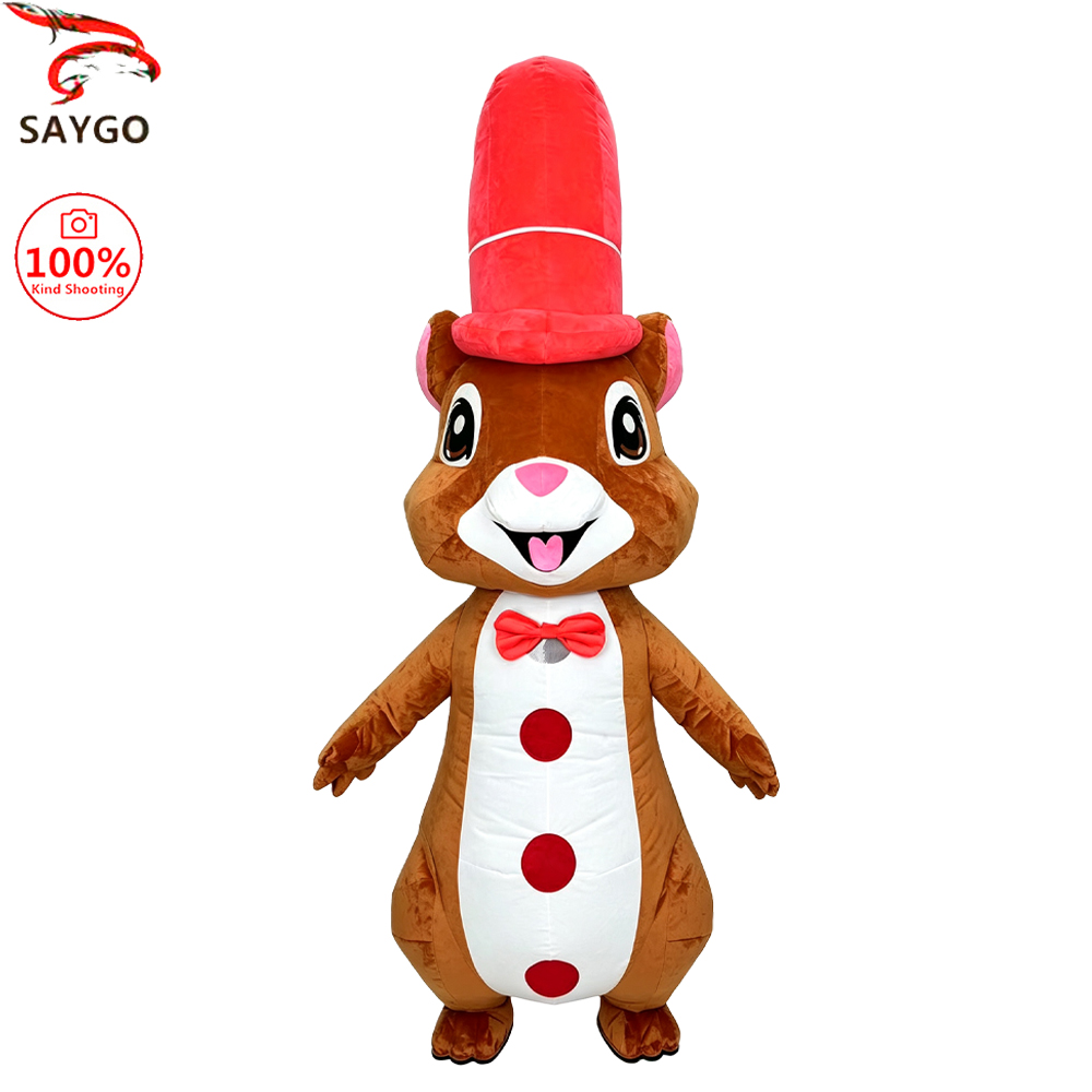 Event Party - SAYGO Kırmızı Şapkalı Sincap Şişme Kostüm,
