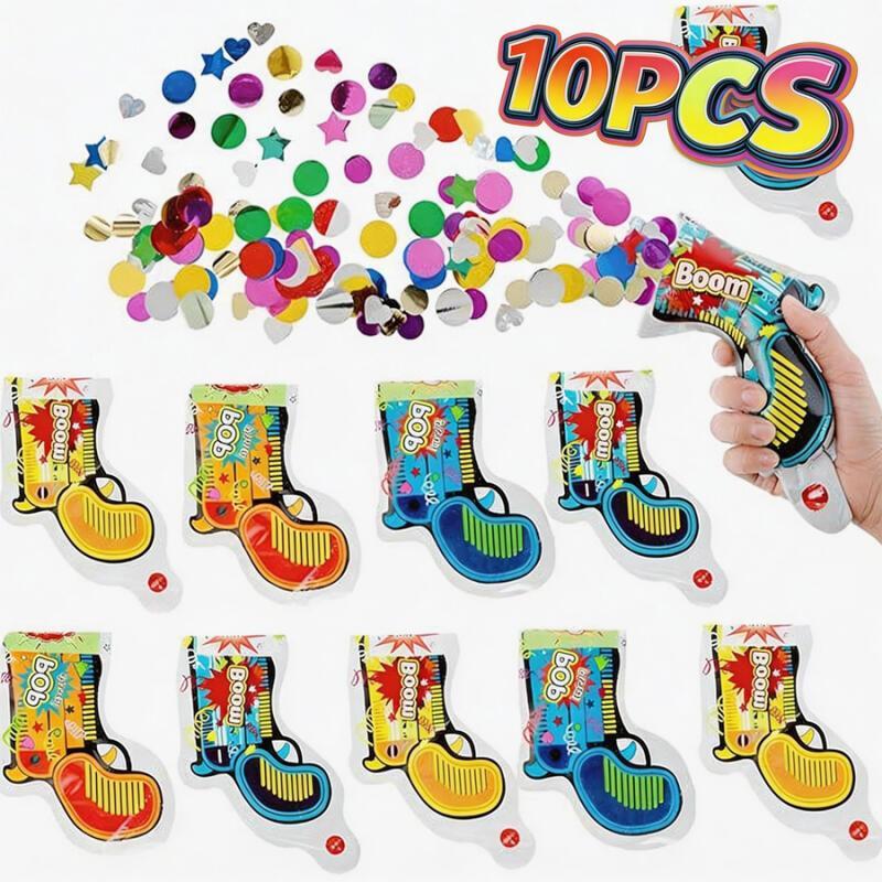 Confetti Cannon Tube - 10 adet şişme bom konfeti poppers,