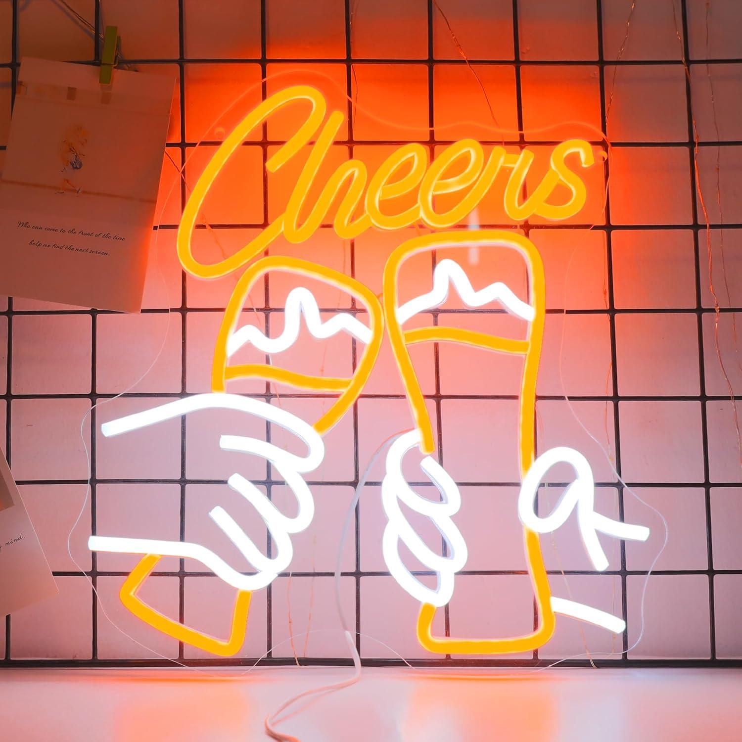 Neon Sign Party - Cheers Kokteyl Neon Tabelası, USB ile