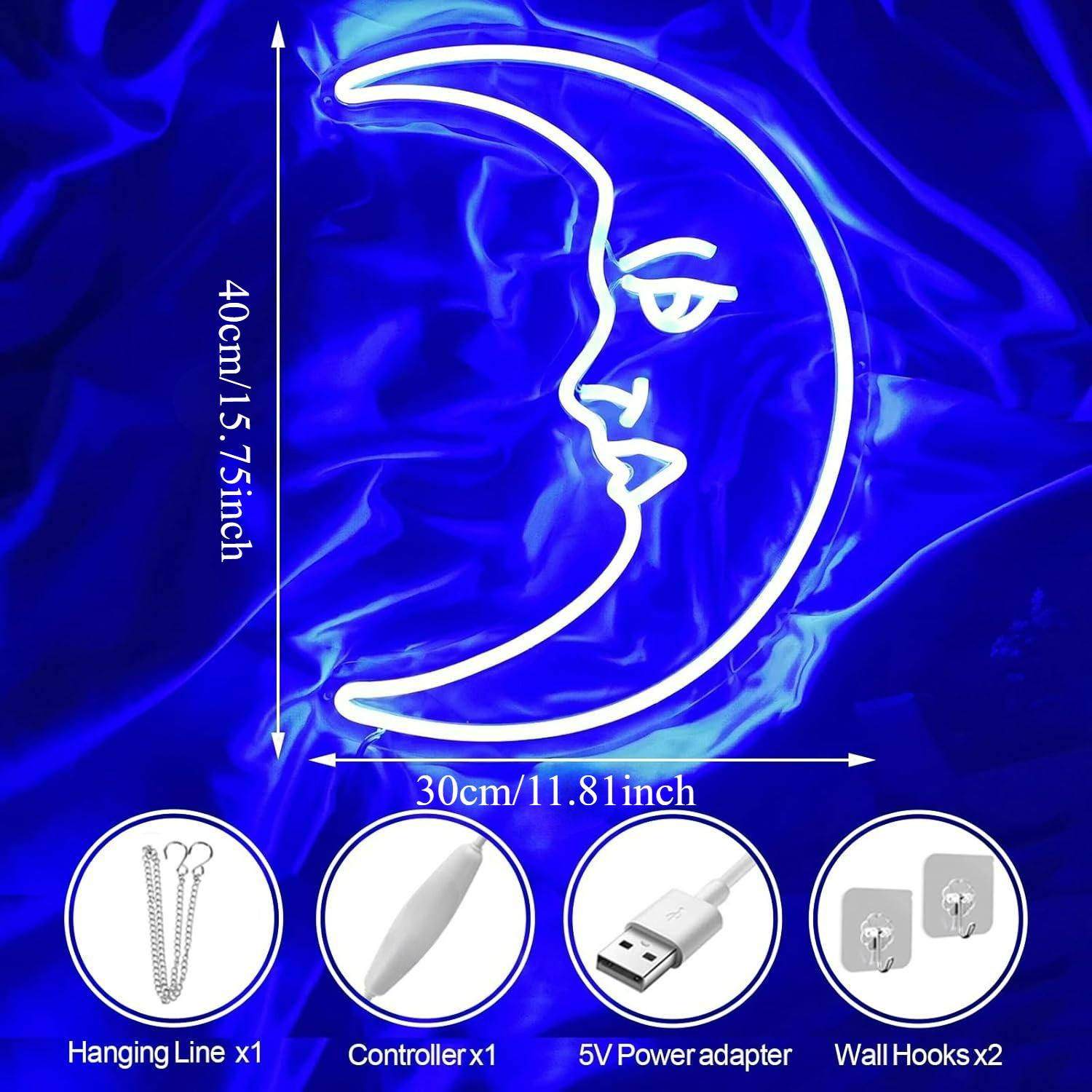 Ay Yüzü Neon Tabelası, USB ile - Neon Sign Party incelemesi ve fiyatı